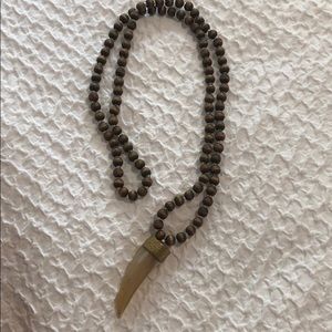 Brown Horn Long Boho Necklace